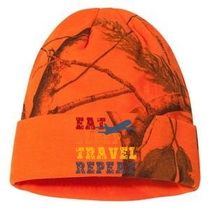 Eat Sleep Travel Repeat Travel Lover Humor Quote Design Funny Gift Kati Licensed 12" Camo Beanie