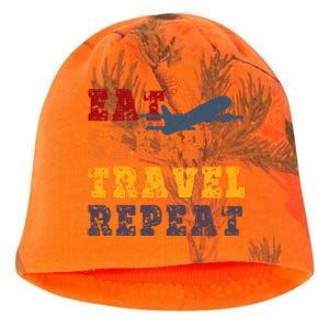 Eat Sleep Travel Repeat Travel Lover Humor Quote Design Funny Gift Kati - Camo Knit Beanie