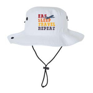 Eat Sleep Travel Repeat Travel Lover Humor Quote Design Funny Gift Legacy Cool Fit Booney Bucket Hat