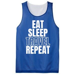 Eat Sleep Travel Repeat Meaningful Gift Mesh Reversible Basketball Jersey Tank