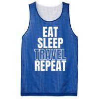 Eat Sleep Travel Repeat Meaningful Gift Mesh Reversible Basketball Jersey Tank