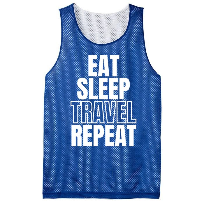 Eat Sleep Travel Repeat Meaningful Gift Mesh Reversible Basketball Jersey Tank