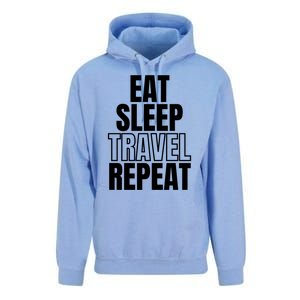 Eat Sleep Travel Repeat Meaningful Gift Unisex Surf Hoodie