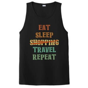 Eat Sleep Travel Repeat Travel Lover Humor Quote Design Gift PosiCharge Competitor Tank