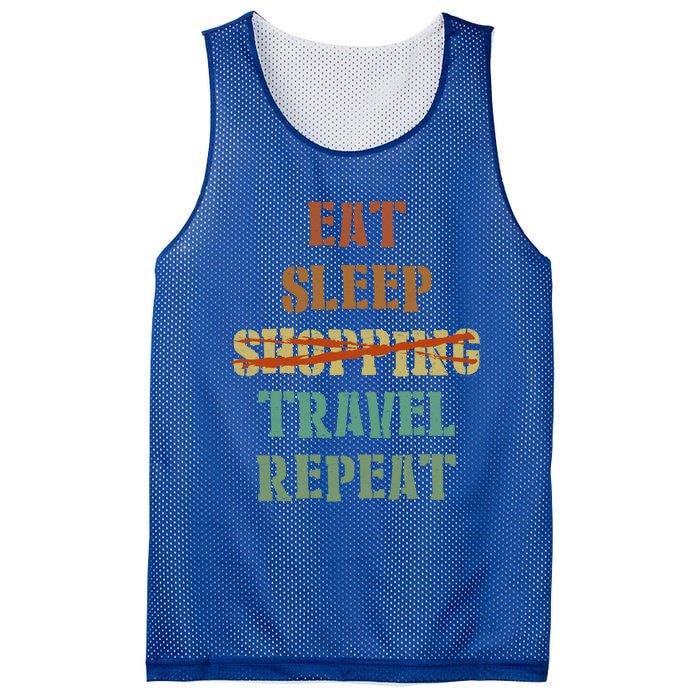 Eat Sleep Travel Repeat Travel Lover Humor Quote Design Gift Mesh Reversible Basketball Jersey Tank