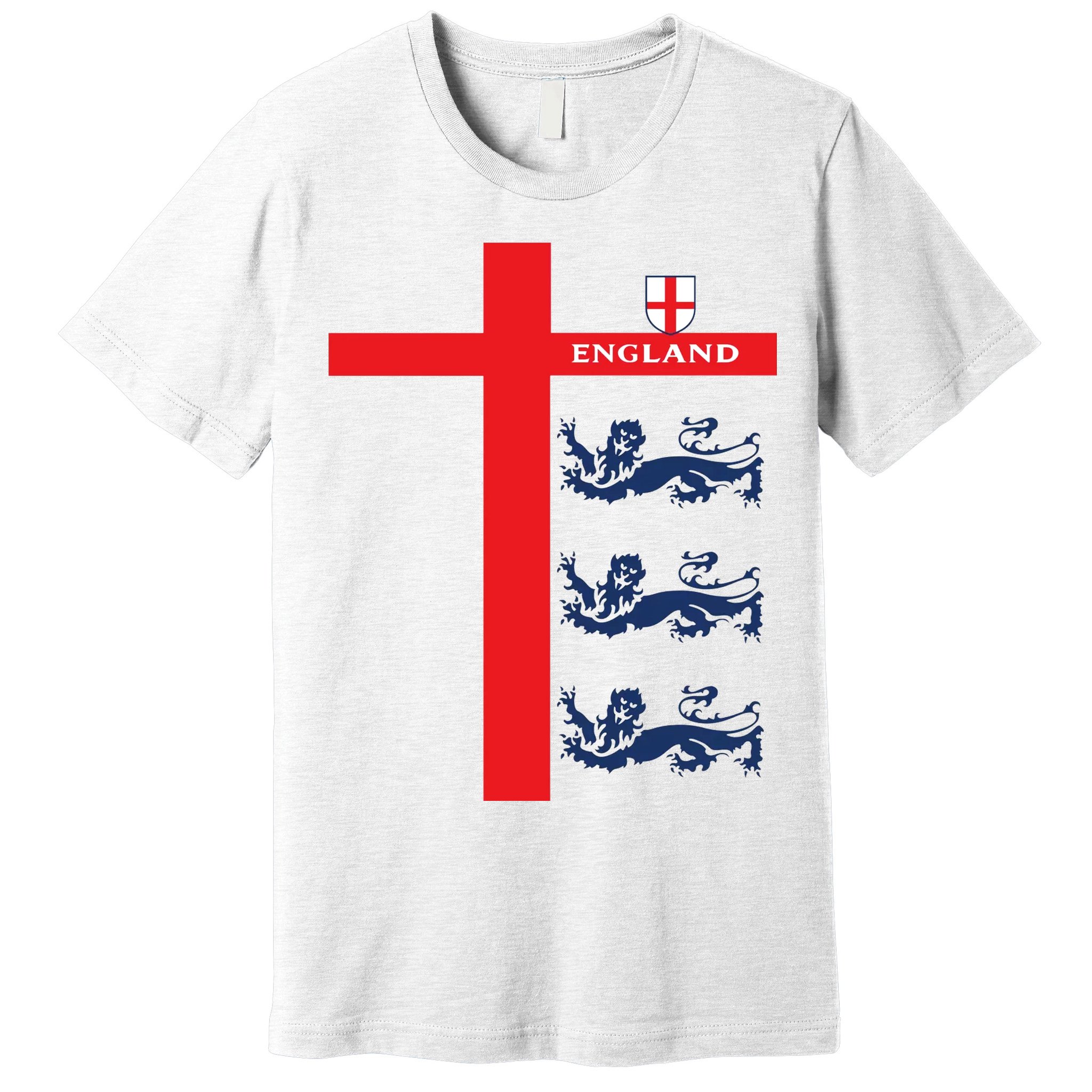 England Soccer Three Lions Flag Premium T-Shirt