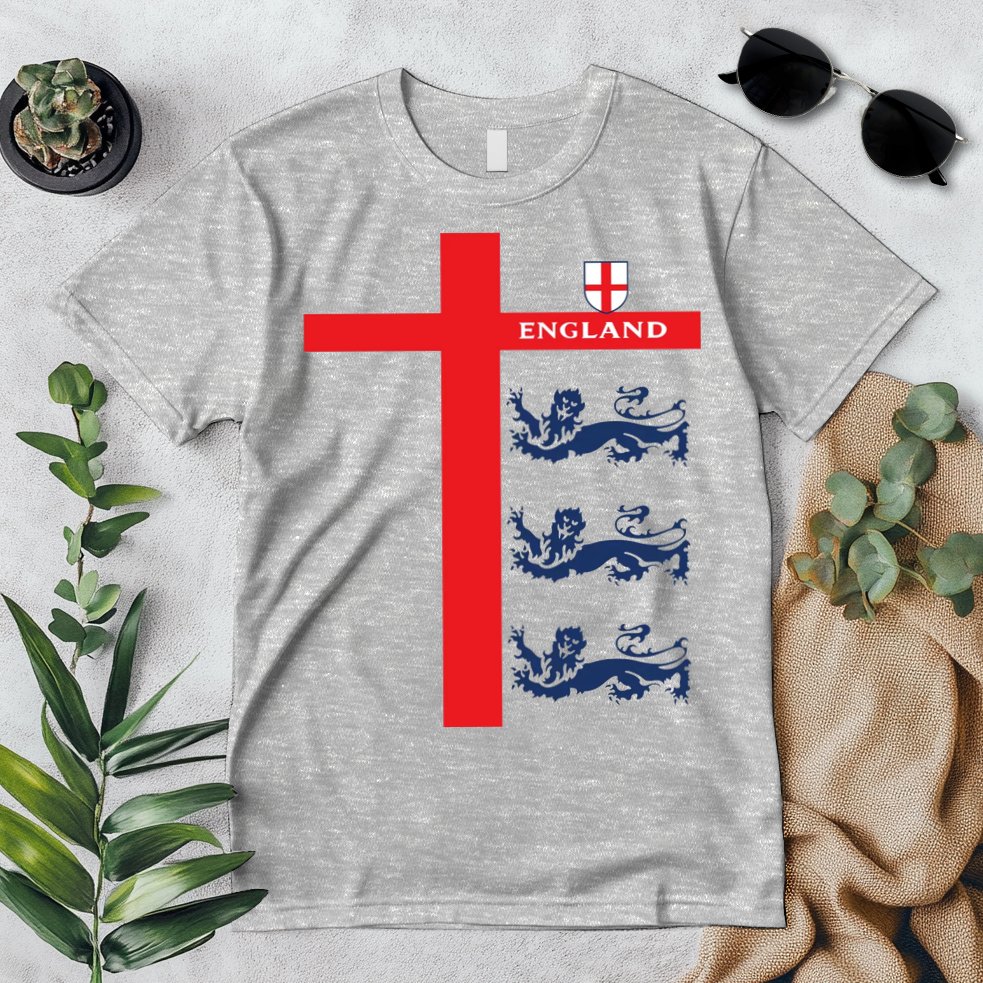 England Soccer Three Lions Flag Premium T-Shirt