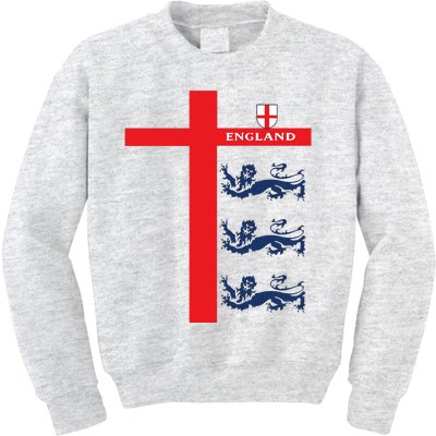 England Soccer Three Lions Flag Kids Sweatshirt