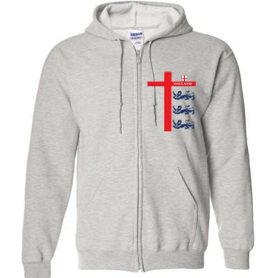 England Soccer Three Lions Flag Full Zip Hoodie