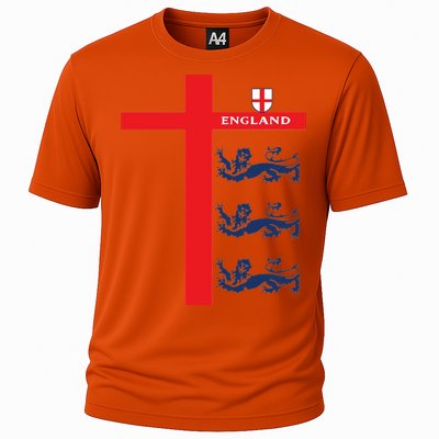 England Soccer Three Lions Flag Cooling Performance Crew T-Shirt