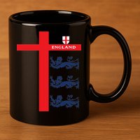 England Soccer Three Lions Flag 11oz C Handle Ceramic Mug
