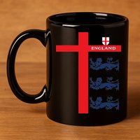 England Soccer Three Lions Flag 11oz C Handle Ceramic Mug