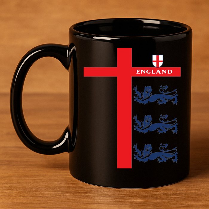 England Soccer Three Lions Flag 11oz C Handle Ceramic Mug