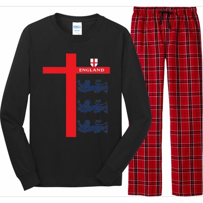 England Soccer Three Lions Flag Long Sleeve Pajama Set