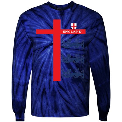 England Soccer Three Lions Flag Tie-Dye Long Sleeve Shirt