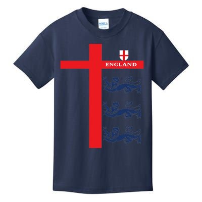 England Soccer Three Lions Flag Kids T-Shirt