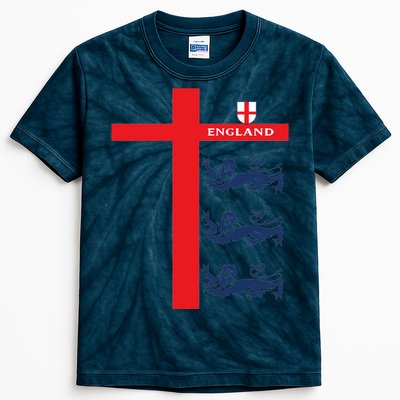 England Soccer Three Lions Flag Kids Tie-Dye T-Shirt