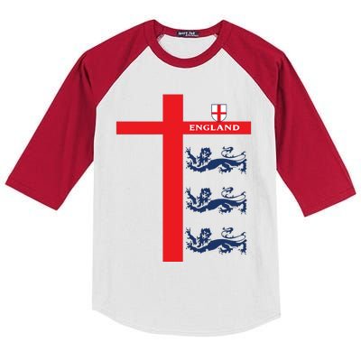 England Soccer Three Lions Flag Kids Colorblock Raglan Jersey