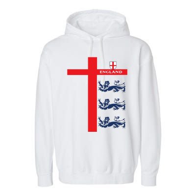 England Soccer Three Lions Flag Garment-Dyed Fleece Hoodie