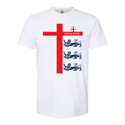 England Soccer Three Lions Flag Softstyle CVC T-Shirt