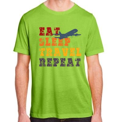 Eat Sleep Travel Repeat Travel Lover Humor Quote Design Great Gift Adult ChromaSoft Performance T-Shirt