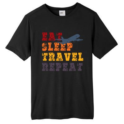 Eat Sleep Travel Repeat Travel Lover Humor Quote Design Great Gift Tall Fusion ChromaSoft Performance T-Shirt