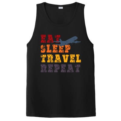 Eat Sleep Travel Repeat Travel Lover Humor Quote Design Great Gift PosiCharge Competitor Tank