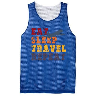 Eat Sleep Travel Repeat Travel Lover Humor Quote Design Great Gift Mesh Reversible Basketball Jersey Tank