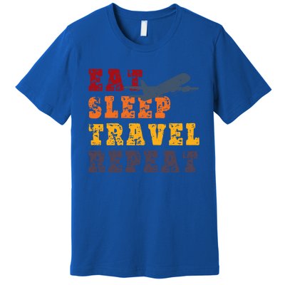 Eat Sleep Travel Repeat Travel Lover Humor Quote Design Great Gift Premium T-Shirt