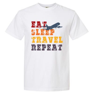 Eat Sleep Travel Repeat Travel Lover Humor Quote Design Great Gift Garment-Dyed Heavyweight T-Shirt