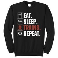 Eat Sleep Trains Repeat Funny Train Locomotive Driver Sweatshirt