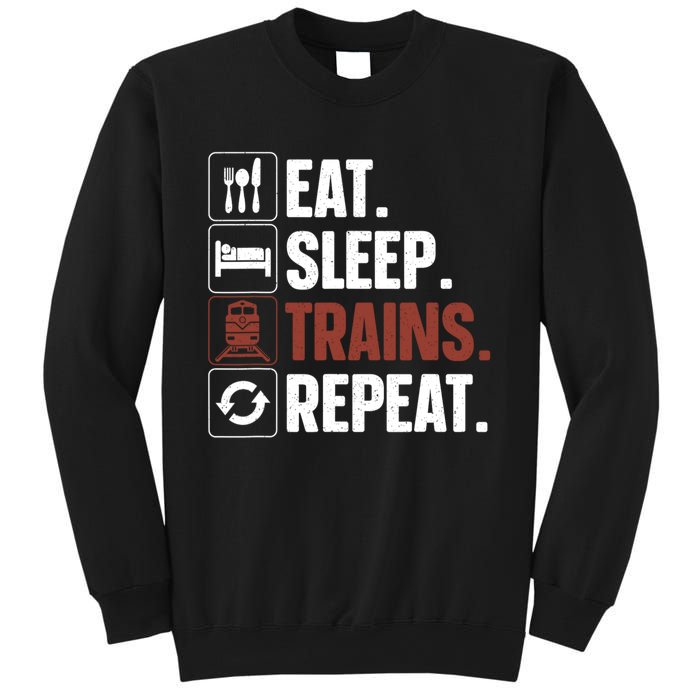 Eat Sleep Trains Repeat Funny Train Locomotive Driver Sweatshirt