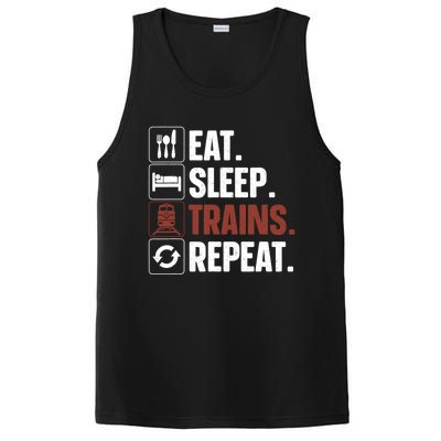 Eat Sleep Trains Repeat Funny Train Locomotive Driver PosiCharge Competitor Tank