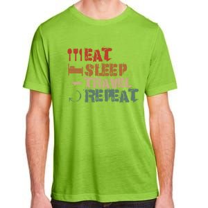 Eat Sleep Travel Repeat Travel Lover Humor Quote Design Gift Adult ChromaSoft Performance T-Shirt