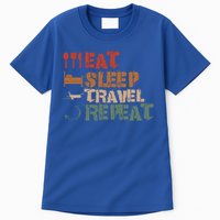 Eat Sleep Travel Repeat Travel Lover Humor Quote Design Gift Tall T-Shirt