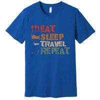 Eat Sleep Travel Repeat Travel Lover Humor Quote Design Gift Premium T-Shirt