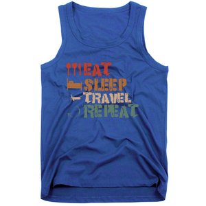 Eat Sleep Travel Repeat Travel Lover Humor Quote Design Gift Tank Top