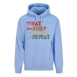 Eat Sleep Travel Repeat Travel Lover Humor Quote Design Gift Unisex Surf Hoodie