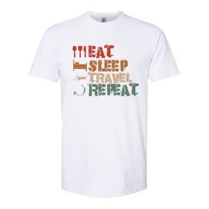 Eat Sleep Travel Repeat Travel Lover Humor Quote Design Gift Softstyle CVC T-Shirt