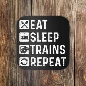 Eat Sleep Trains Repeat Railroad Railway Locomotive Driver Coaster