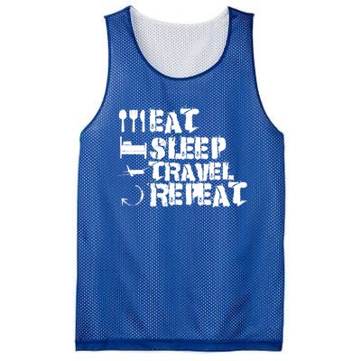 Eat Sleep Travel Repeat Travel Lover Humor Quote Design Gift Mesh Reversible Basketball Jersey Tank