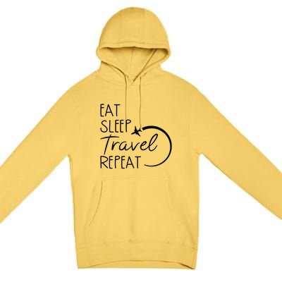 Eat Sleep Travel Repeat Vacation Premium Pullover Hoodie