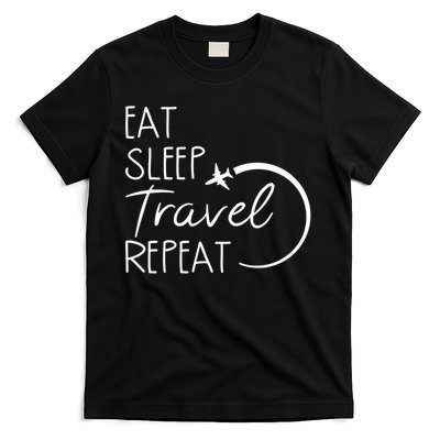 Eat Sleep Travel Repeat Vacation T-Shirt