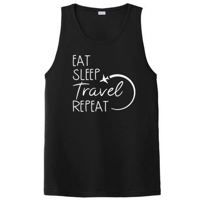 Eat Sleep Travel Repeat Vacation PosiCharge Competitor Tank