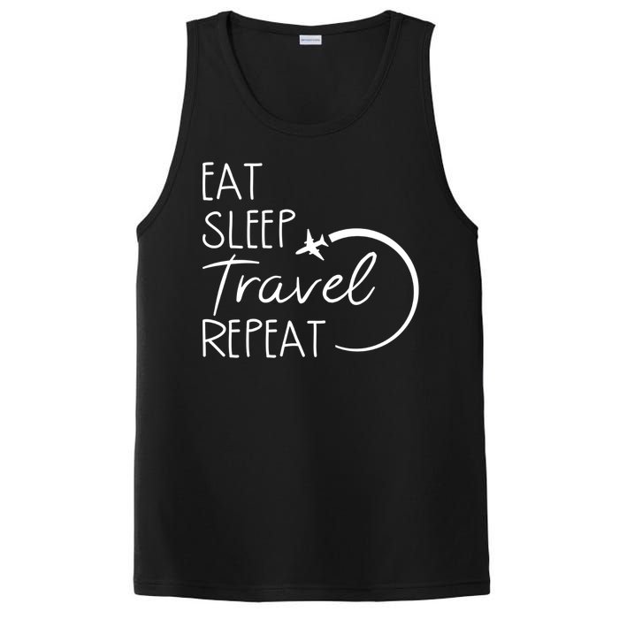 Eat Sleep Travel Repeat Vacation PosiCharge Competitor Tank