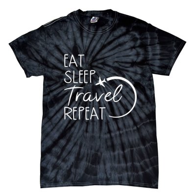 Eat Sleep Travel Repeat Vacation Tie-Dye T-Shirt