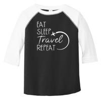 Eat Sleep Travel Repeat Vacation Toddler Fine Jersey T-Shirt