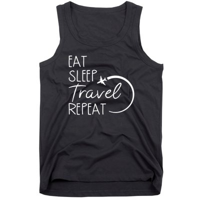 Eat Sleep Travel Repeat Vacation Tank Top