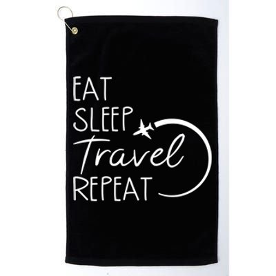 Eat Sleep Travel Repeat Vacation Platinum Collection Golf Towel