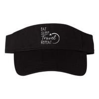 Eat Sleep Travel Repeat Vacation Valucap Bio-Washed Visor